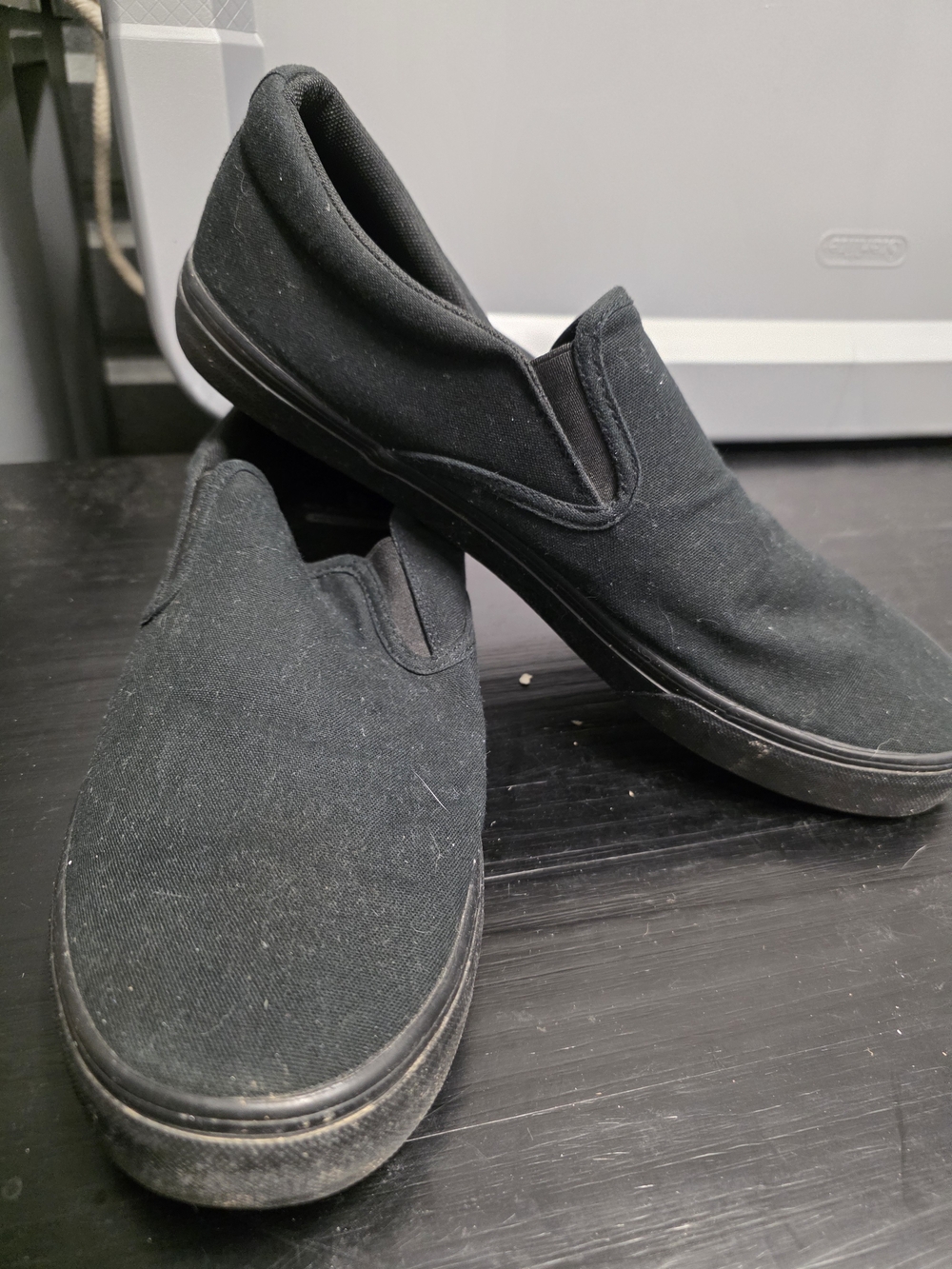 No Boundaries Black Slip-On Canvas Loafers